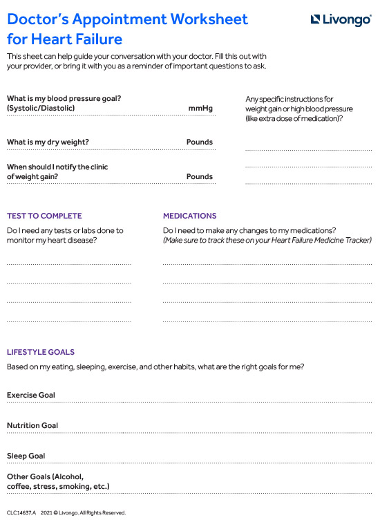 Doctor’s Appointment Worksheet for Heart Failure – Livongo